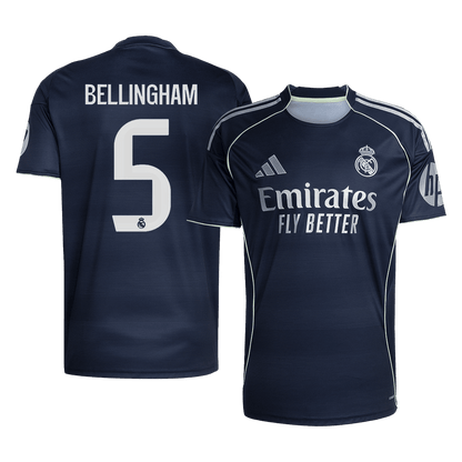 BELLINGHAM #5 Real Madrid Mens Away Soccer Jersey 2025/26 Navy [PREMIUM]