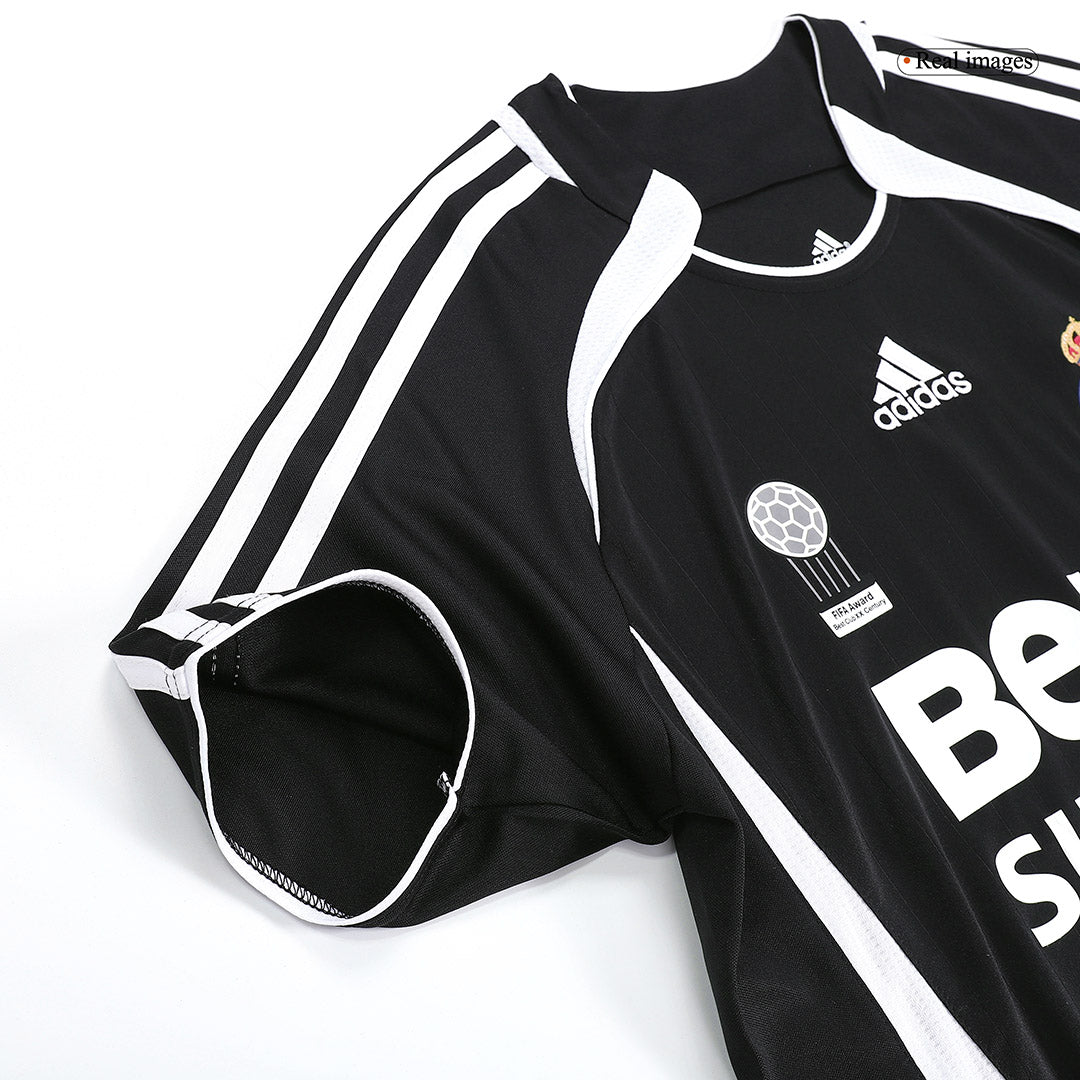Retro BECKHAM #23 Real Madrid Mens Away Soccer Jersey 2006/07 Black