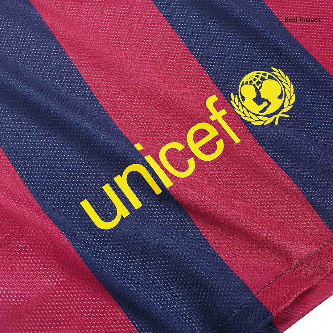 Retro SUÁREZ #9 Barcelona Mens Home Soccer Jersey 2014/15 Red&Blue