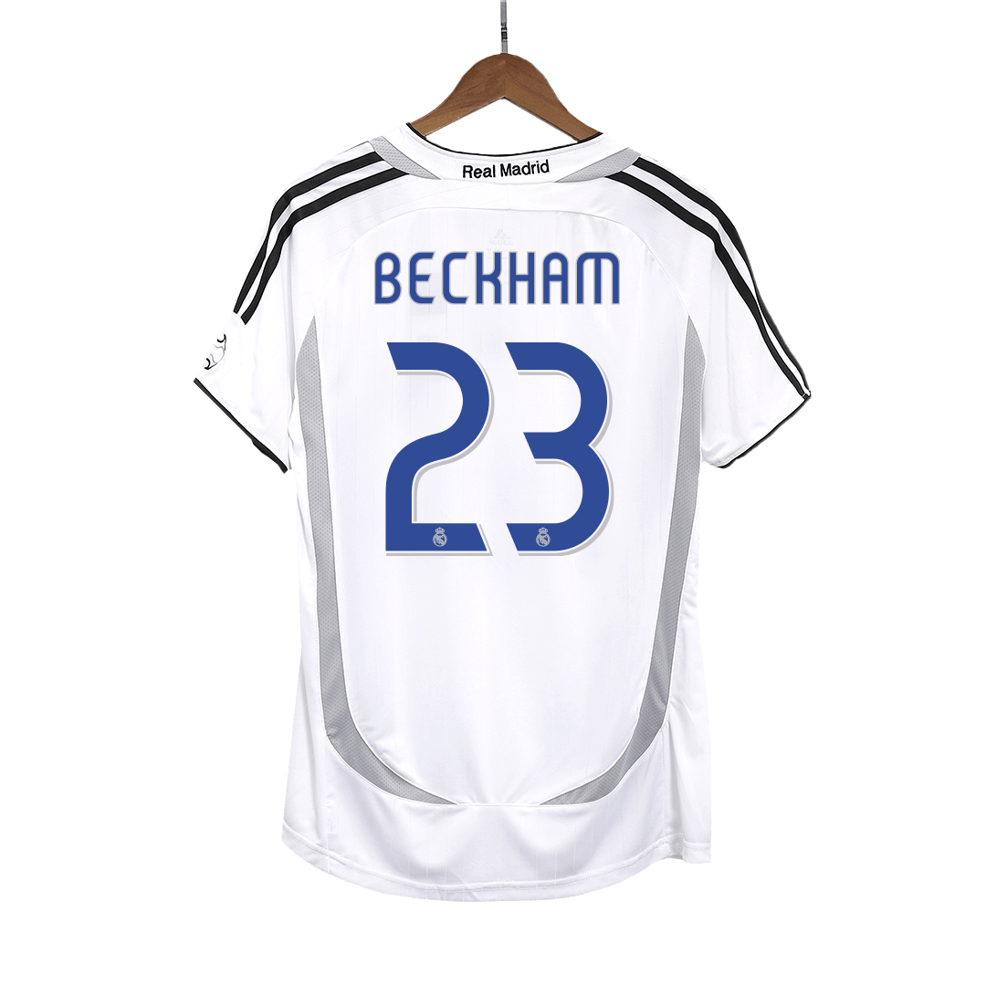 Retro BECKHAM #23 Real Madrid Mens Home Soccer Jersey 2006/07 White