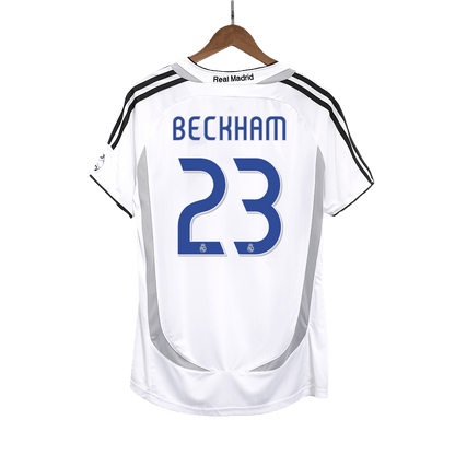 Retro BECKHAM #23 Real Madrid Mens Home Soccer Jersey 2006/07 White