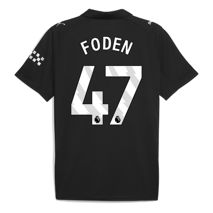 FODEN #47 Manchester City Mens Away Soccer Jersey 2025/26 Black