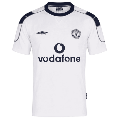 Retro Manchester United Mens Away Soccer Jersey 2000/01 White