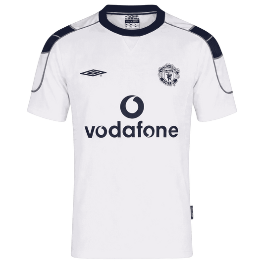 Retro Manchester United Mens Away Soccer Jersey 2000/01 White