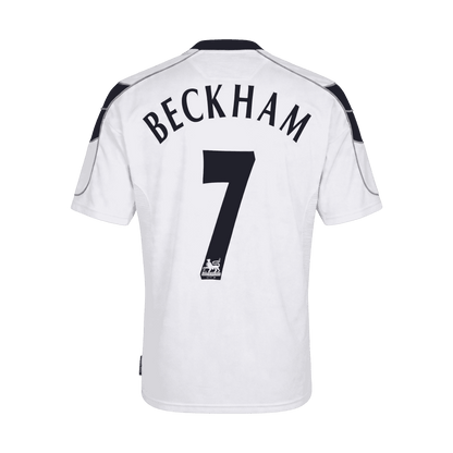 Retro BECKHAM #7 Manchester United Mens Away Soccer Jersey 2000/01 White