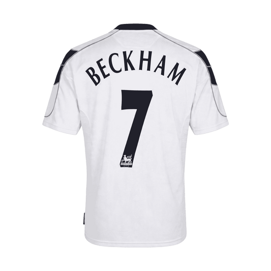 Retro BECKHAM #7 Manchester United Mens Away Soccer Jersey 2000/01 White