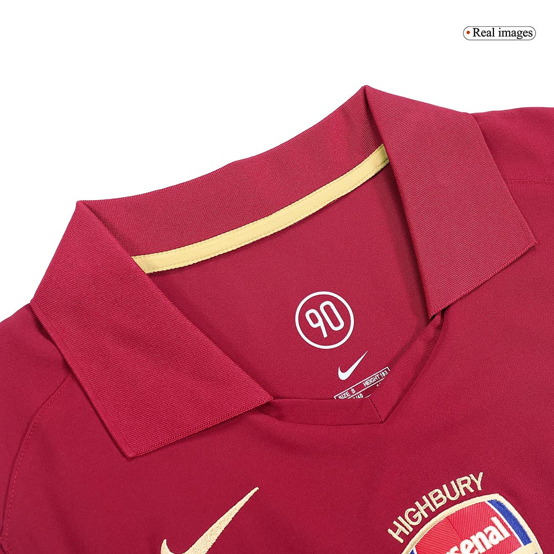 Retro BERGKAMP #10 Arsenal Mens Home Soccer Jersey 2005/06 Red