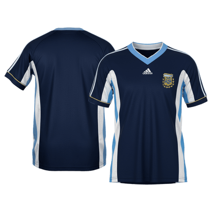 Retro Argentina Mens Away Soccer Jersey 1998 Navy