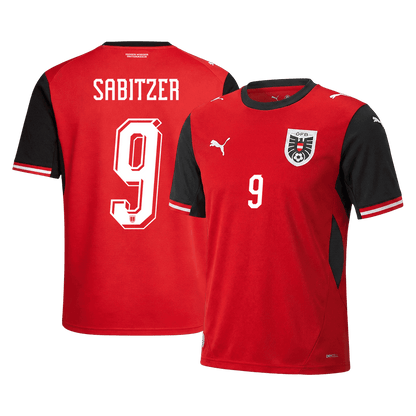 SABITZER #9 Austria Mens Home Soccer Jersey World Cup 2026 Red
