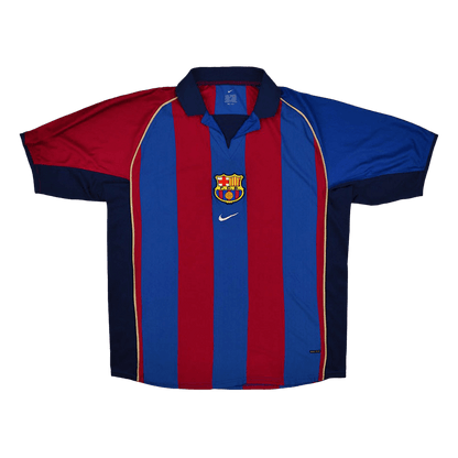 Retro XAVI #6 Barcelona Mens Home Soccer Jersey 2001/02 Red&Blue