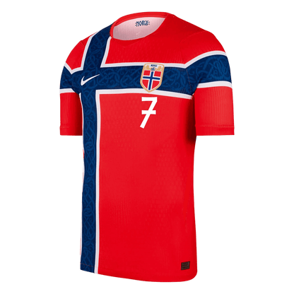 SØRLOTH #7 Norway Mens Home Soccer Jersey World Cup 2026 Red - Player Version
