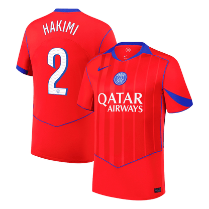 HAKIMI #2 PSG Mens Third Away Soccer Jersey 2025/26 Red
