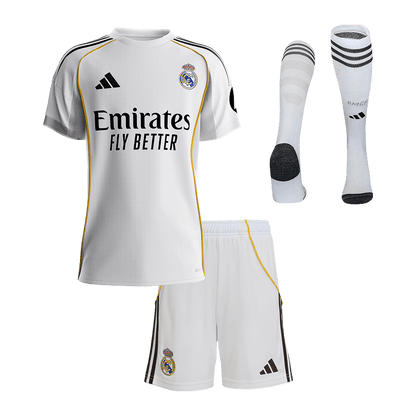 Real Madrid Kids Home Soccer Full Set 2025/26 White [PREMIUM]