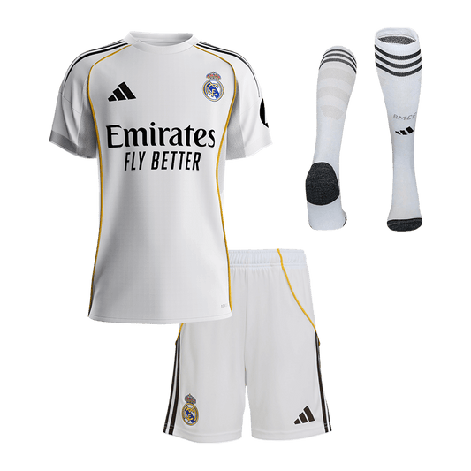 Real Madrid Kids Home Soccer Full Set 2025/26 White [PREMIUM]