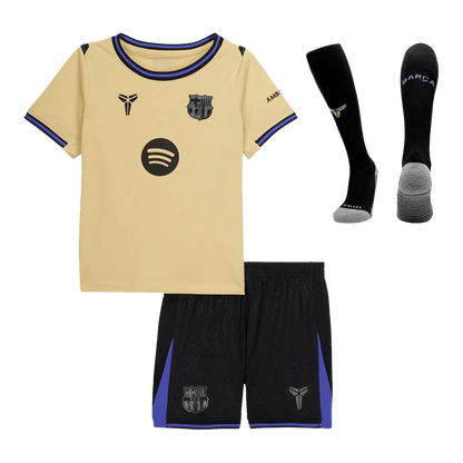 Barcelona Kids Away Soccer Full Set 2025/26 Yellow&Black