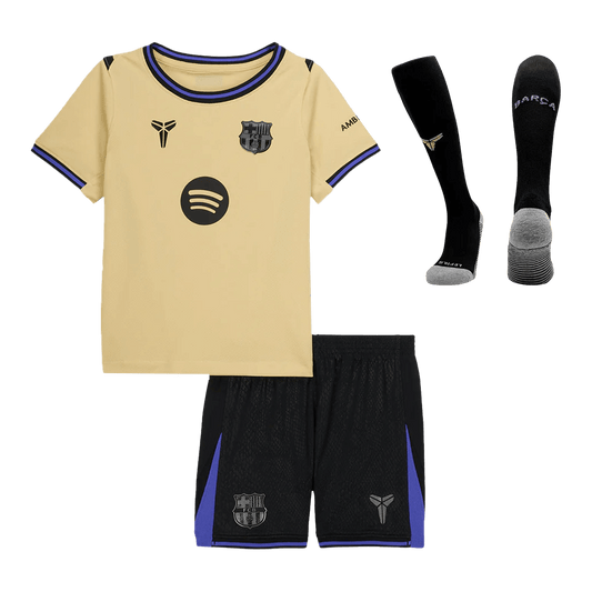 Barcelona Kids Away Soccer Full Set 2025/26 Yellow&Black