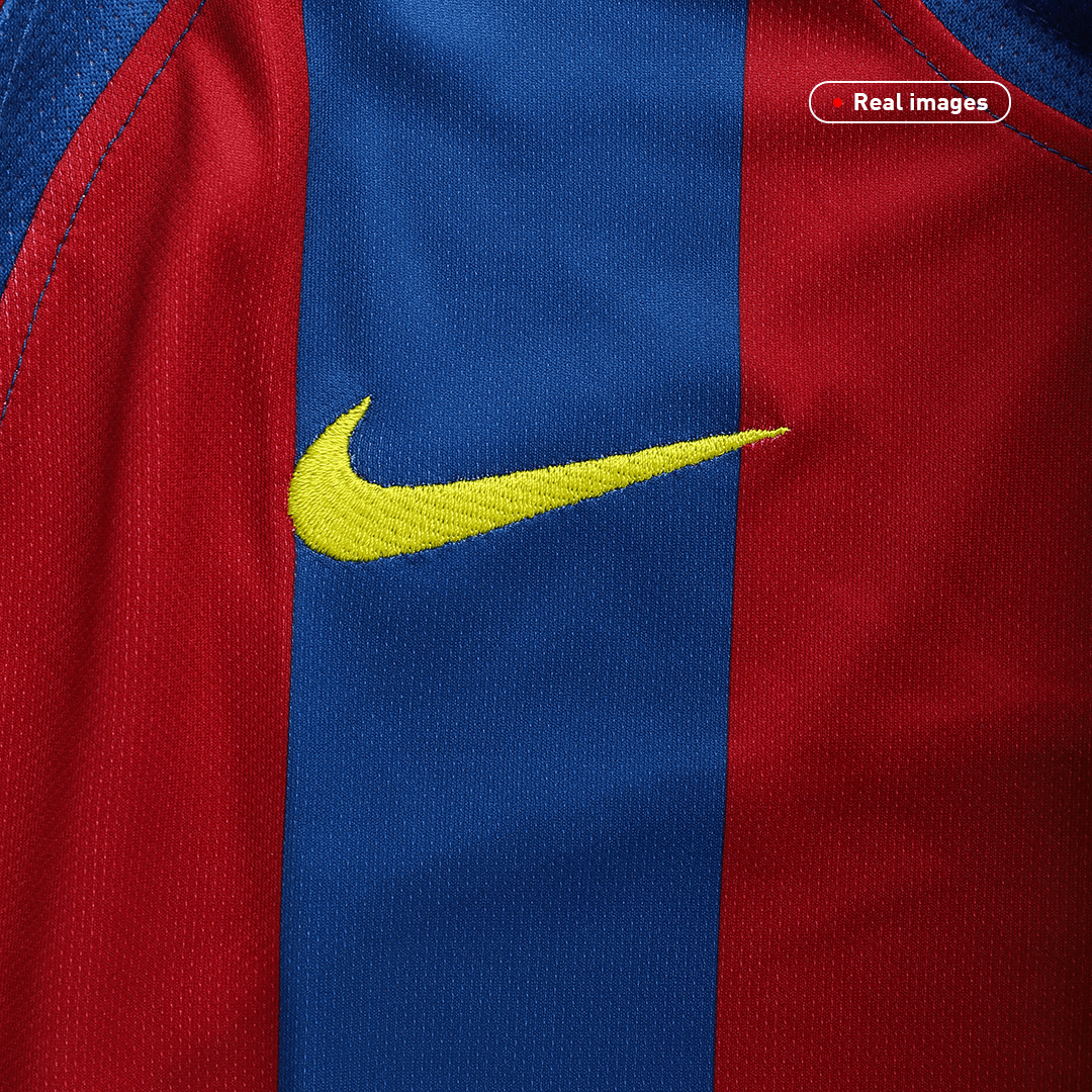 Retro Barcelona Mens Home Soccer Jersey UCL 2005/06 Red&Blue