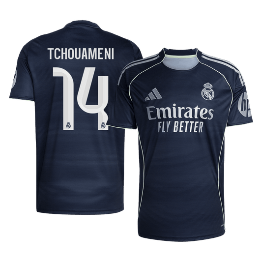 TCHOUAMENI #14 Real Madrid Mens Away Soccer Jersey 2025/26 Navy [PREMIUM]