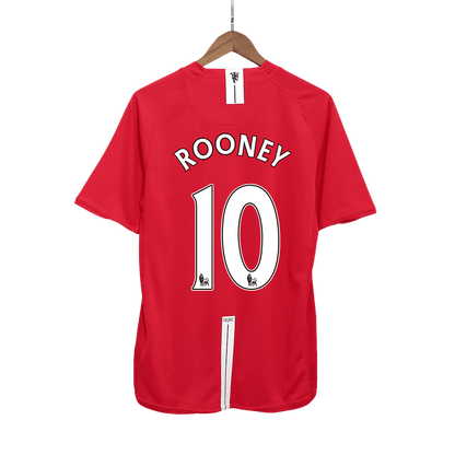 Retro ROONEY #10 Manchester United Mens Home Soccer Jersey 2007/08 Red