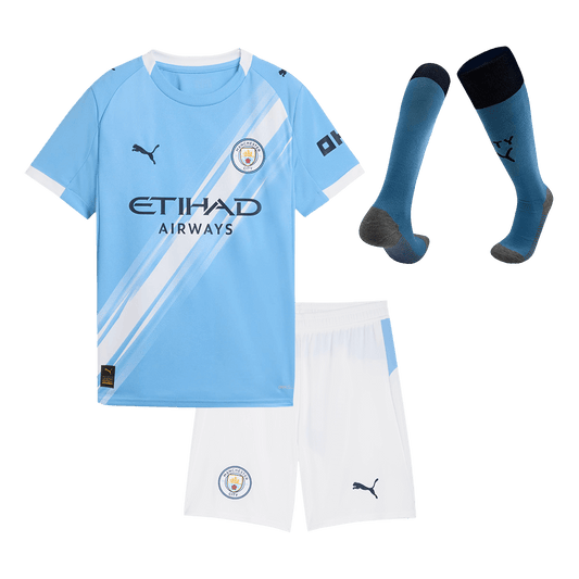 Manchester City Kids Home Soccer Full Set 2025/26 Blue