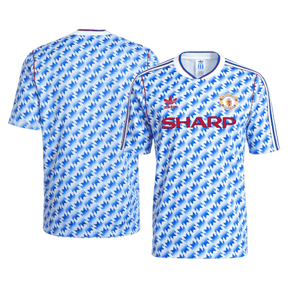 Retro Manchester United Mens Away Soccer Jersey 1990/92 Blue