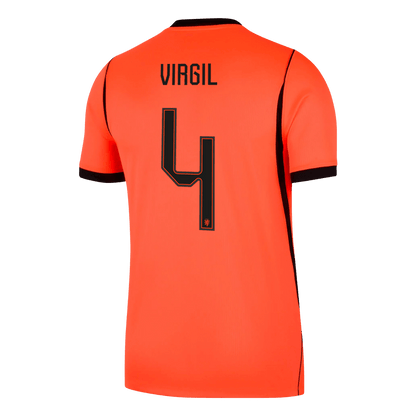 VIRGIL #4 Netherlands Mens Home Soccer Jersey World Cup 2026 Orange