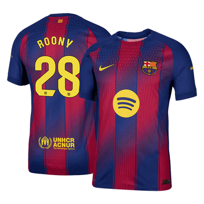 ROONY #28 Barcelona Mens Home Soccer Jersey 2025/26 Red&Blue - Player Version