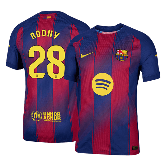 ROONY #28 Barcelona Mens Home Soccer Jersey 2025/26 Red&Blue - Player Version