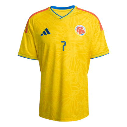 LUIS DíAZ #7 Colombia Mens Home Soccer Jersey World Cup 2026 Yellow