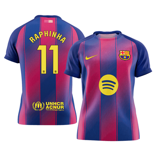 RAPHINHA #11 Barcelona Mens Home Soccer Jersey 2025/26 Red&Blue [PREMIUM]