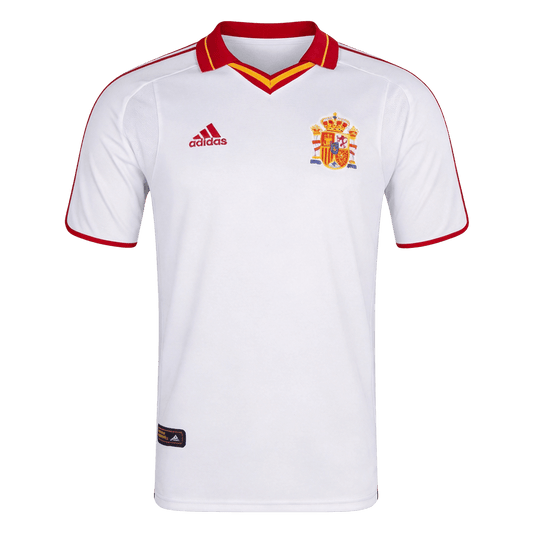 Retro Spain Mens Away Soccer Jersey 2000 White
