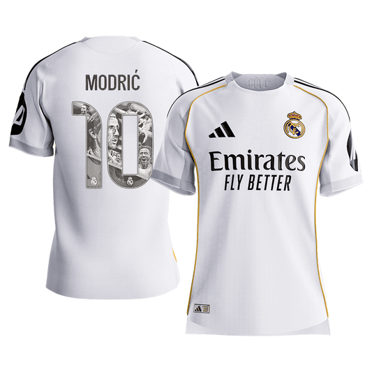 MODRIĆ Special #10 Real Madrid Mens Home Soccer Jersey 2025/26 White - Player Version [PREMIUM]