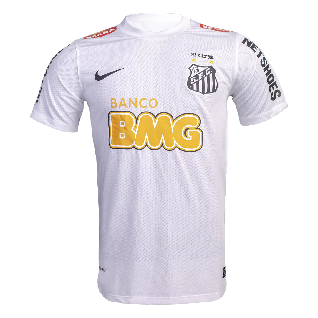 Retro NEYMAR JR #11 Santos FC Mens Home Soccer Jersey 2012 White