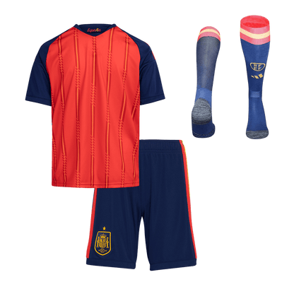 Spain Kids Home Soccer Full Set World Cup 2026 Red [PREMIUM]