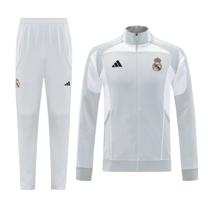 Real Madrid Mens Home Training Tracksuit Kit 2025/26 Gray