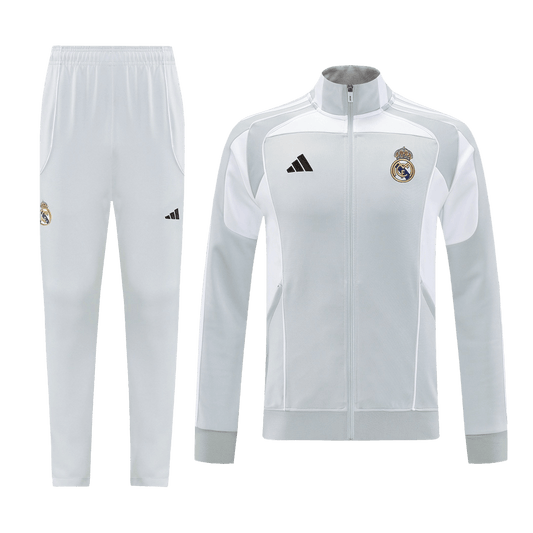 Real Madrid Mens Home Training Tracksuit Kit 2025/26 Gray