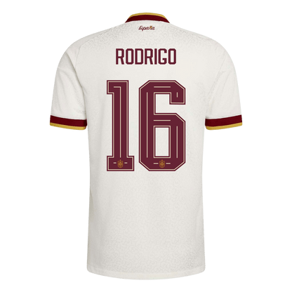 RODRIGO #16 Spain Mens Away Soccer Jersey World Cup 2026 White - Player Version