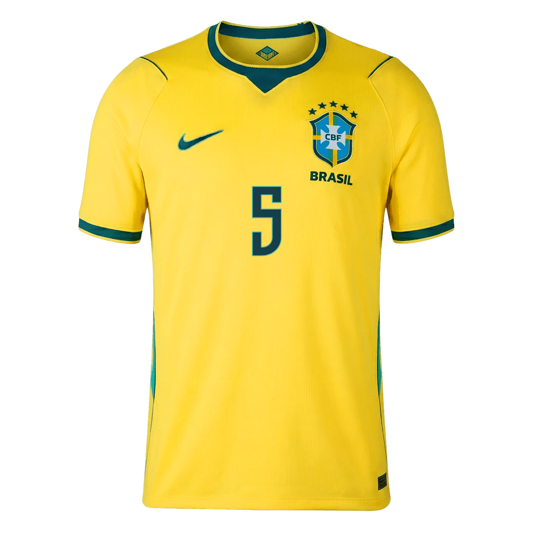 CASEMIRO #5 Brazil Mens Home Soccer Jersey World Cup 2026 Yellow
