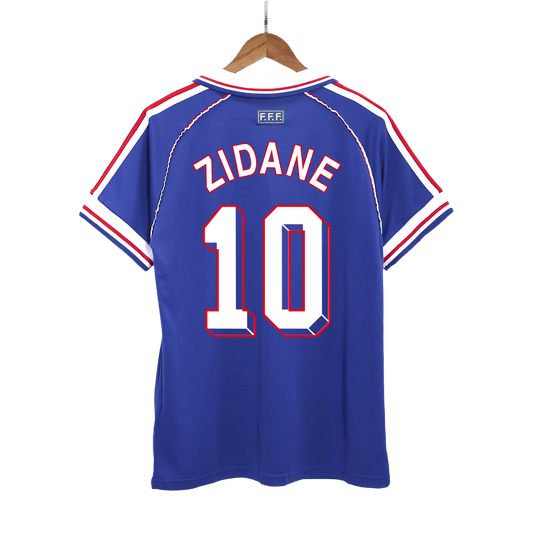 Retro ZIDANE #10 France Mens Home Soccer Jersey World Cup 1998 Blue