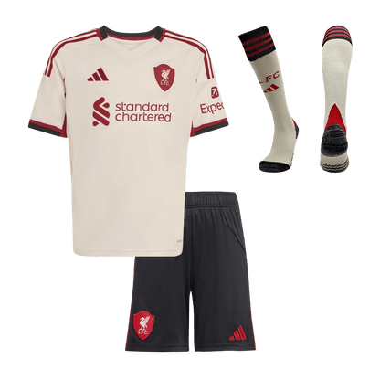 Liverpool Kids Away Soccer Full Set 2025/26 White
