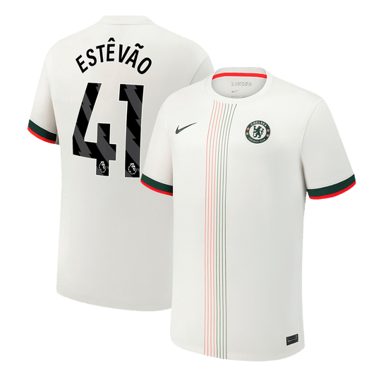 ESTÊVÃO #41 Chelsea Mens Away Soccer Jersey 2025/26 White