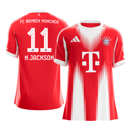 N.JACKSON #11 Bayern Munich Mens Home Soccer Jersey 2025/26 Red [PREMIUM]