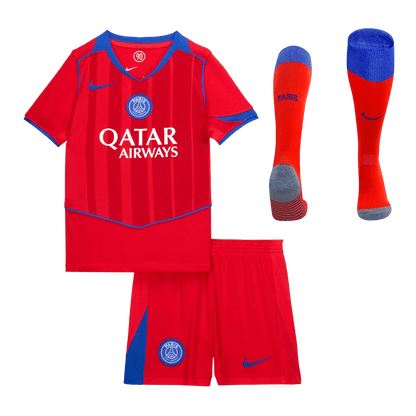 PSG Kids Third Away Soccer Full Set 2025/26 Red
