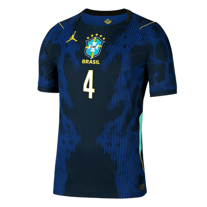 MARQUINHOS #4 Brazil Mens Away Soccer Jersey World Cup 2026 Navy - Player Version