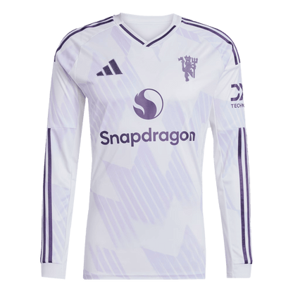 Manchester United Mens Away Long Sleeve Soccer Jersey 2025/26 White