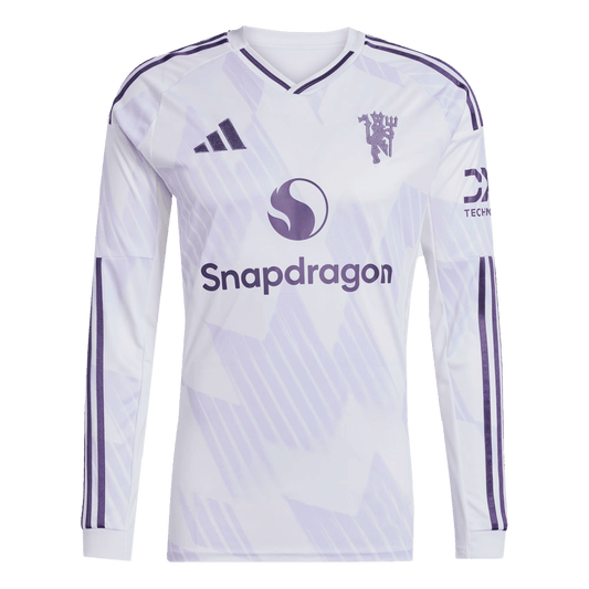 Manchester United Mens Away Long Sleeve Soccer Jersey 2025/26 White