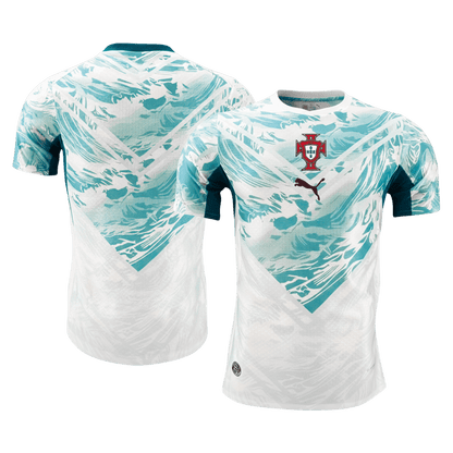 Portugal Mens Away Soccer Jersey World Cup 2026 White&Green - Player Version