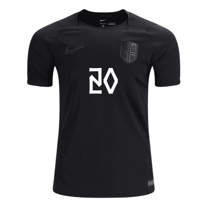 NUSA #20 Norway Mens Away Soccer Jersey World Cup 2026 Black