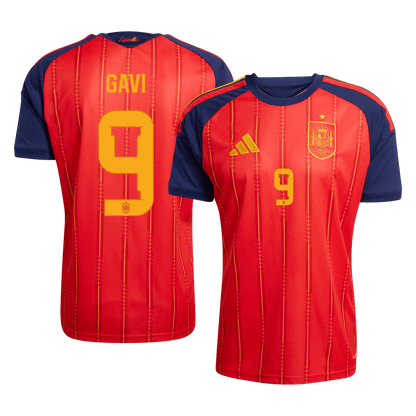 GAVI #9 Spain Mens Home Soccer Jersey World Cup 2026 Red [PREMIUM]