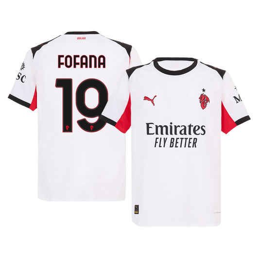 FOFANA #19 AC Milan Mens Away Soccer Jersey 2025/26 White - Player Version